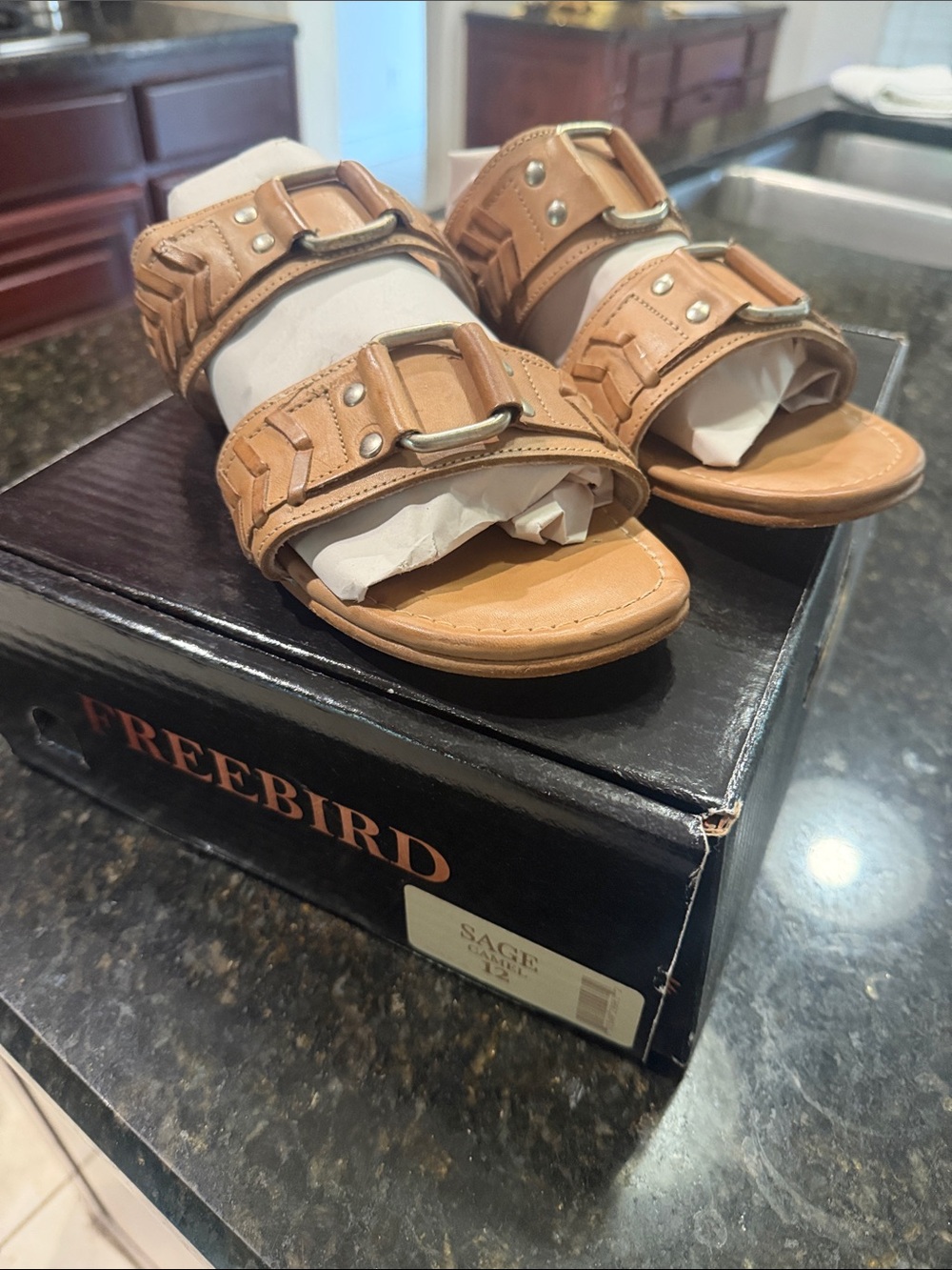 Freebird by Steven Tan Double-Strap Buckle Slide Sandals
